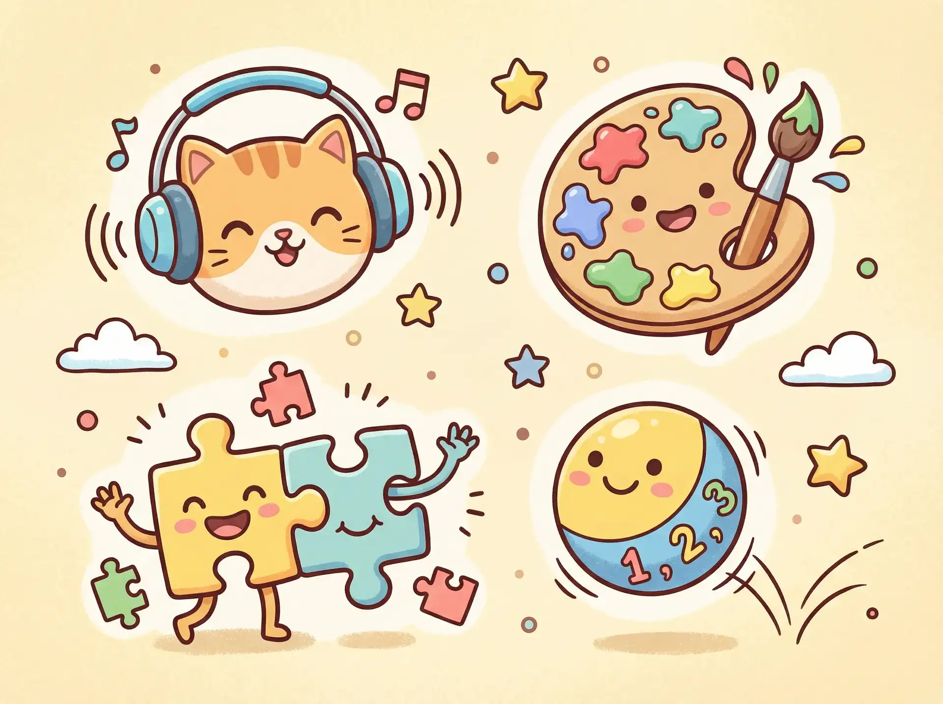 小朋友的手工作品 - 强行侵占放了个彩虹屁笔 益智创作